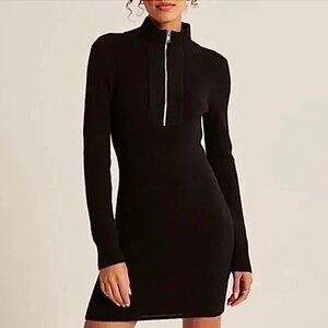NWT Abercrombie Half Zip Mini Sweater Dress